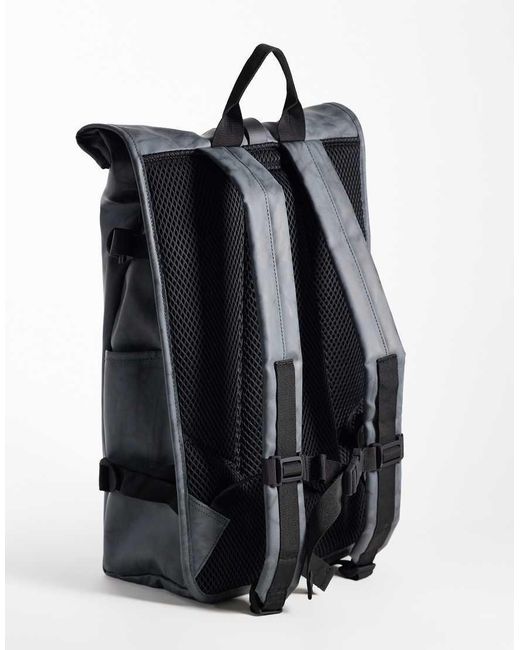 Rains Black 14590 Rolltop Waterproof Printed Large Backpack for men