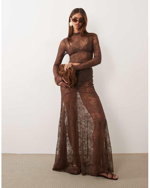 ASOS Brown Asos X The Sourced Collection Maxi Skirt