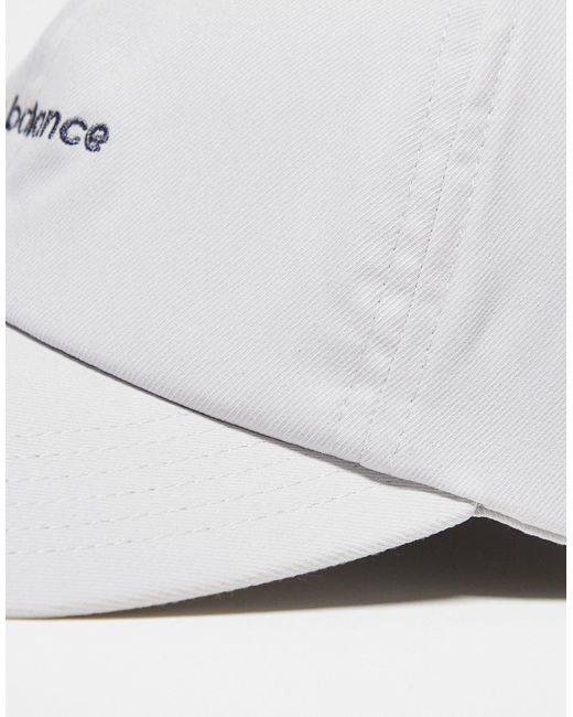 New Balance White Linear Logo Cap