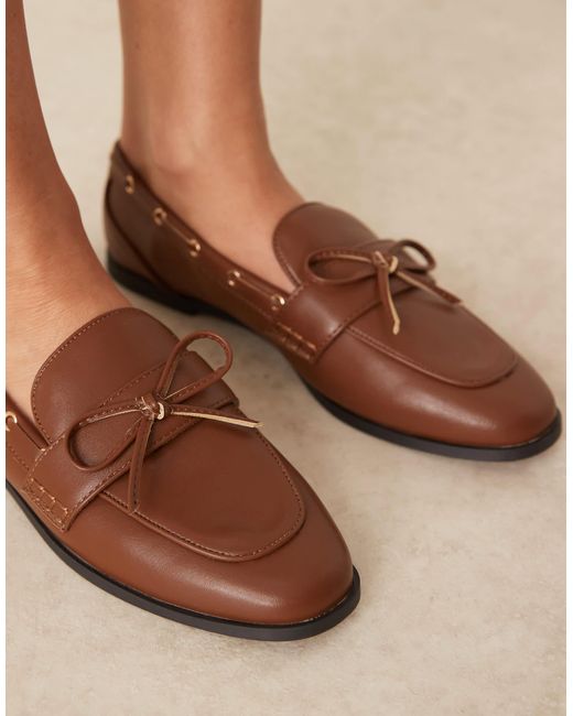 Raid Natural Nico Boat Loafers With Bow
