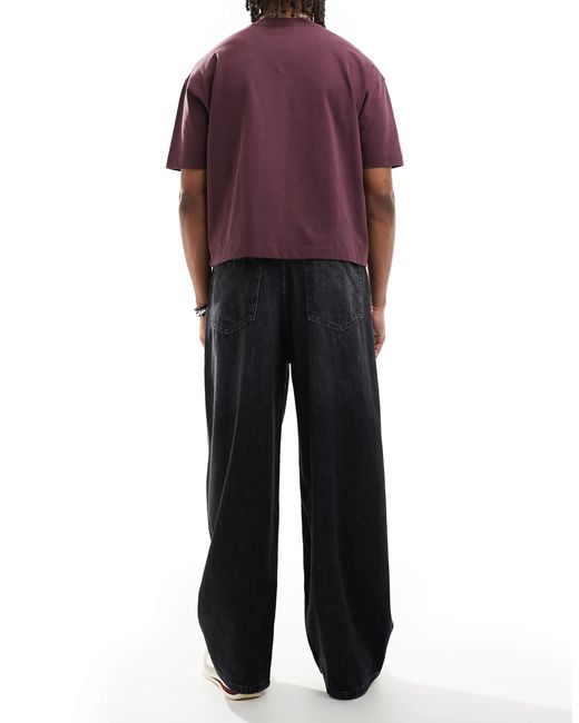 Pull&Bear Red Pull On baggy Jeans for men