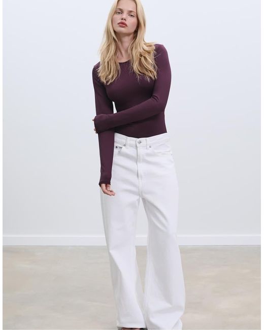 Stradivarius Body Van Polyamide Met Lange Mouwen in het Purple
