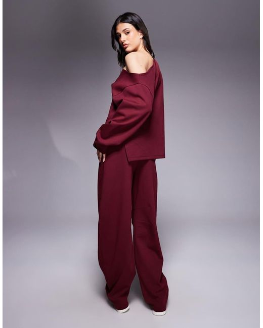 ASOS Red Asos Design Tall Interlock Barrel Leg Jogger