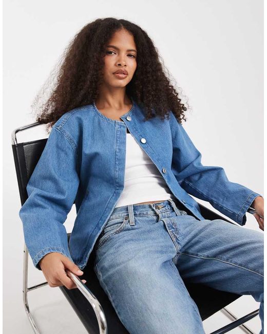 ASOS Blue Denim Bomber Jacket