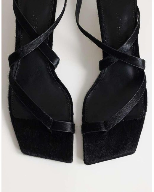 TOPSHOP Metallic Sophie Real Leather Strappy Mid Heel Sandals