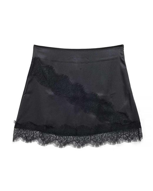 NA-KD Blue Asymmetric Lace Skirt