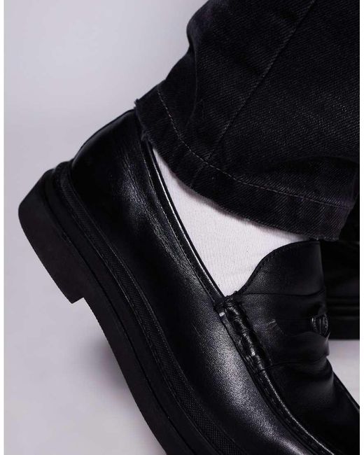 Mocasines Penny Negros De Cuero Brooklyn De Walk London de hombre de color Black