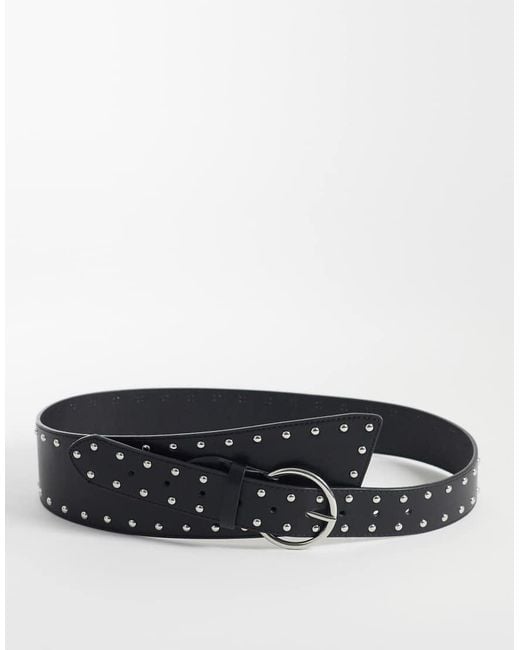 JJXX Gray Studded Chunky Belt