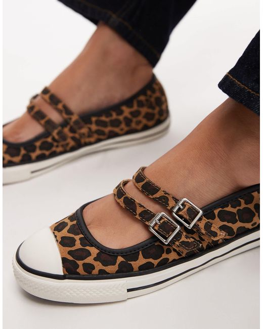 Chuck taylor all star dainty - chaussures babies à imprimé léopard Converse en coloris Black