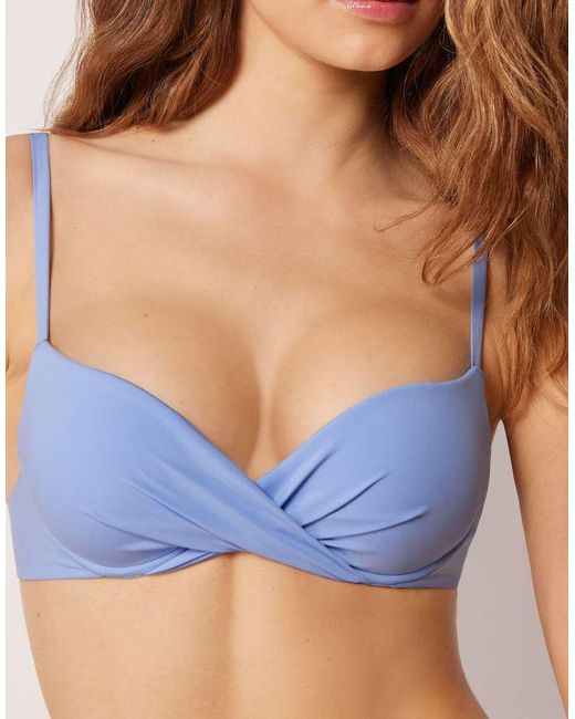 Calzedonia Blue Premium Fit Super Push Up Bikini Top