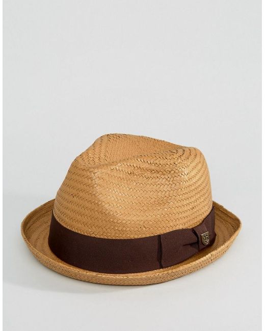 Brixton Castor Fedora Straw Hat in Brown for Men | Lyst UK