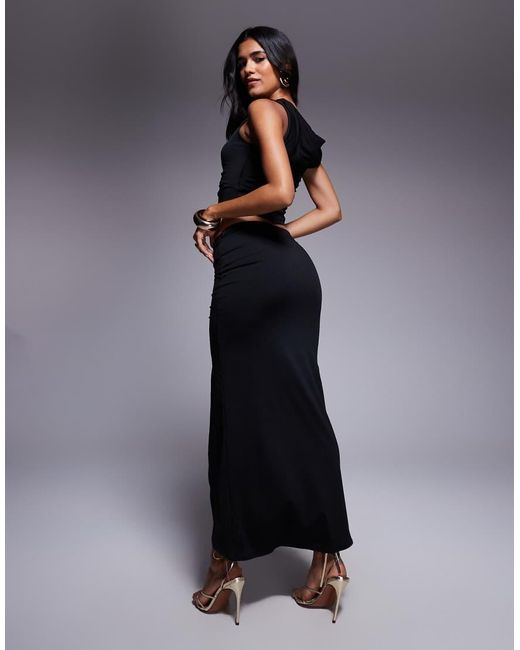New Look Blue Co-ord Midi Skirt With Gold Buckle