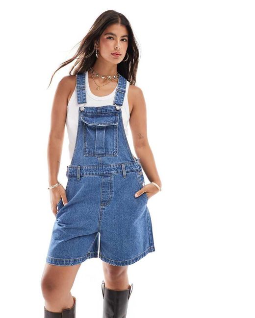 Noisy May Blue Denim Short Dungaress
