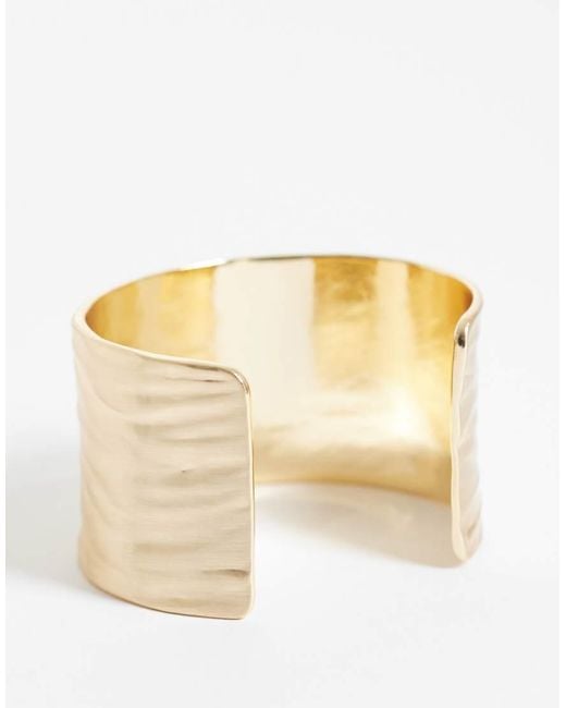 ASOS Natural Large Cuff Bracelet With Textured Design