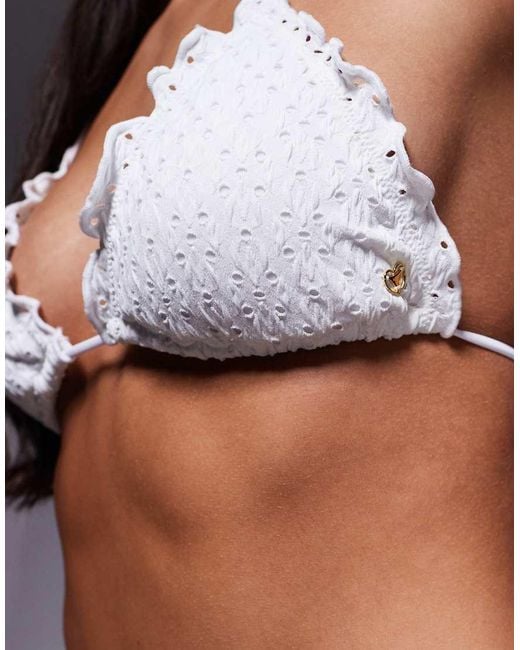 Candypants Black Broderie Triangle Bikini Top