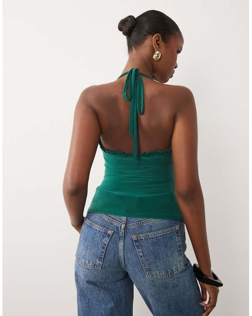 ASOS Green Ruched Halter Neck Cami Top