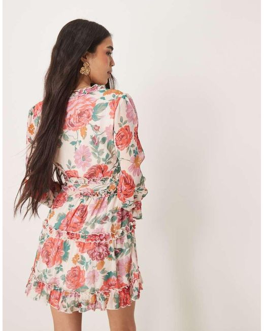 Vila Mini Jurk Van Chiffon Met Ruches in het Pink
