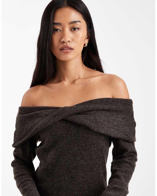 Vero Moda Black Off Shoulder Long Sleeve Top Co-ord