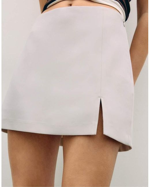Stradivarius White Skort With Side Split