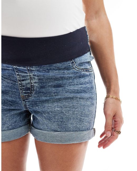 ASOS Blue Asos design maternity – bequeme mom-jeansshorts