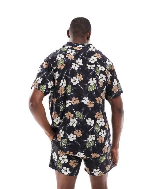 Boss Black Boss Co-Ord Floral Print Short Sleeve Shirt for men