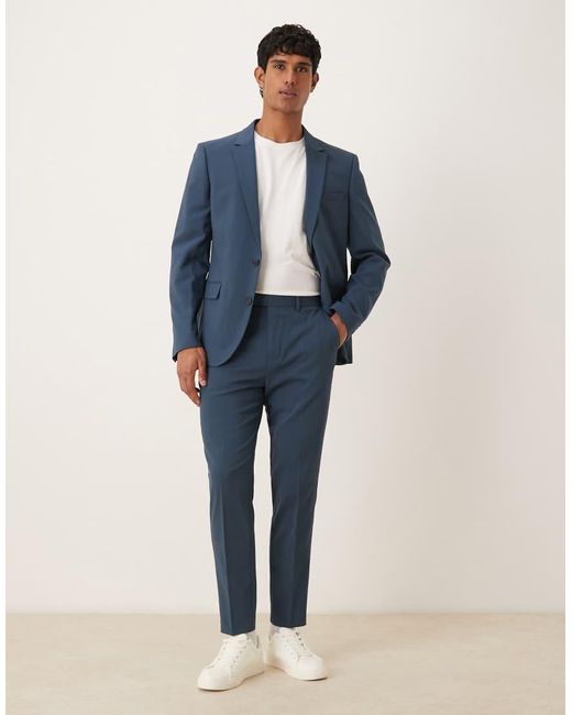 ASOS Blue Tapered Suit Pants for men