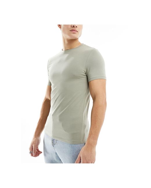 ASOS White 5 Pack Muscle Fit Crew Neck T-shirts for men