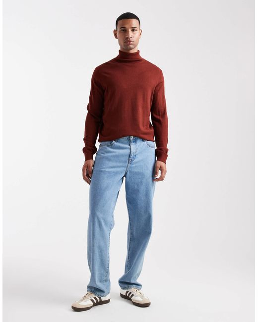 Threadbare – rollkragenpullover in Red für Herren
