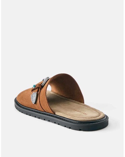Pull&Bear Leder-cowboy-sandalen in Brown für Herren