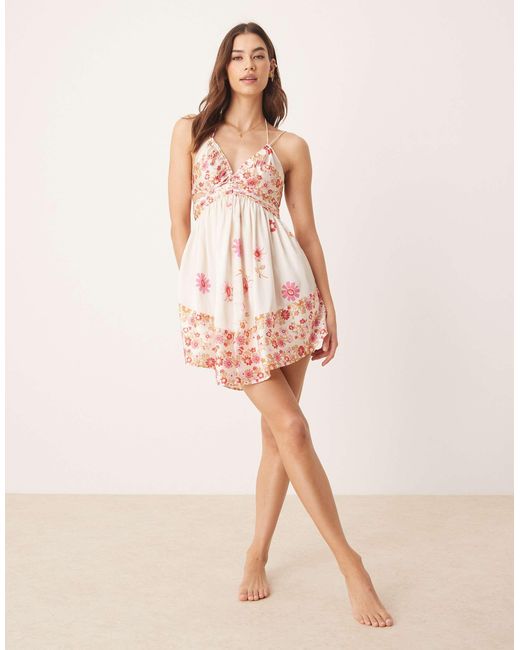 Oasis - robe nuisette courte - pâle multicolore Free People en coloris Pink