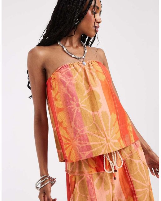Free People Orange Devella Set