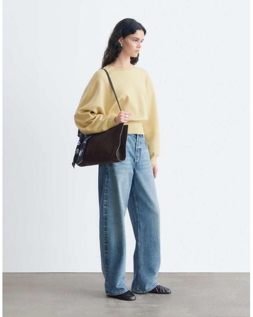 & Other Stories Blue Jumper With Volume Sleeve And Deep Cuff
