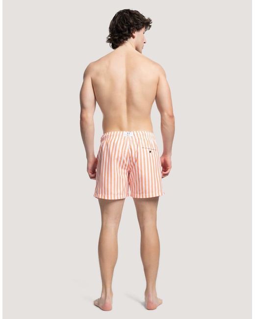 Apreslife Pink Stripe Swim Shorts for men