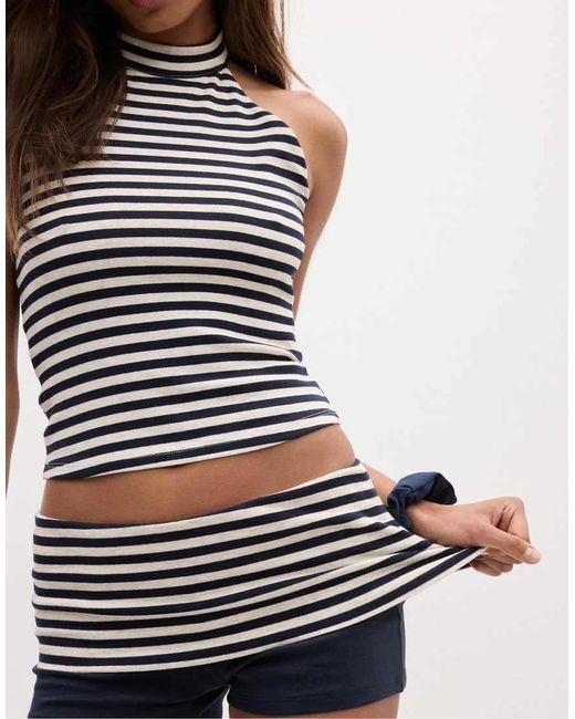Stradivarius Multicolor Striped Shorts With Waist Detail