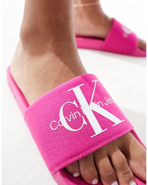 Calvin Klein Pink Monogram Logo Slider