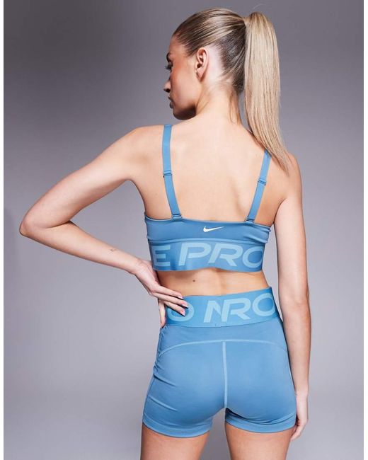 Leggings Cortos De 3" Azules De Talle Alto Sculpt De Nike Pro Training Nike de color Blue