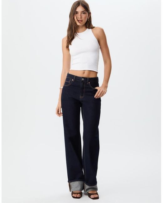 Stradivarius White Racerback Top