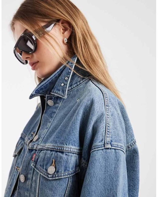 Levi's Blue Loose Crop Trucker