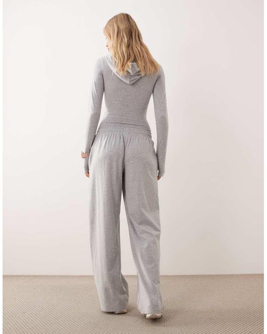 Kaiia Gray Cotton Rich Wide Leg Sweatpants