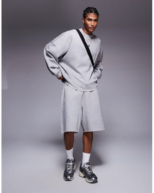 ASOS Blue Co-ord Extreme Oversized Sweatshirt With Raw Edge for men