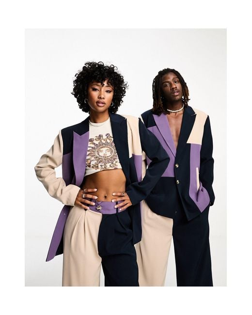 Color block blazer best sale
