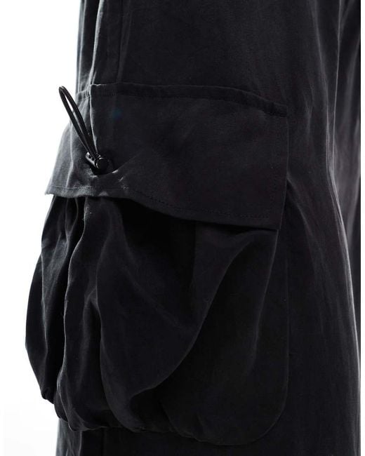 ASOS Black Cargo Maxi Skirt