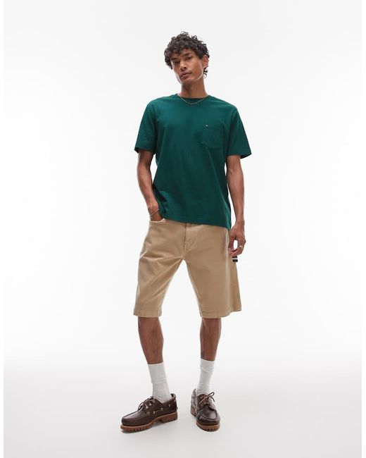 Tommy Hilfiger Green Essential Pocket T-shirt for men