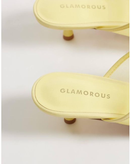 Glamorous Metallic Kitten Heel Mesh Sandals