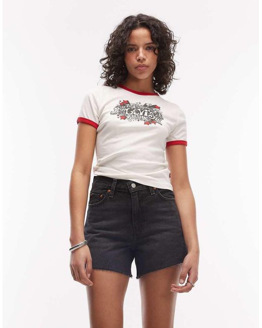 Levi's Black Ribcage Denim Shorts