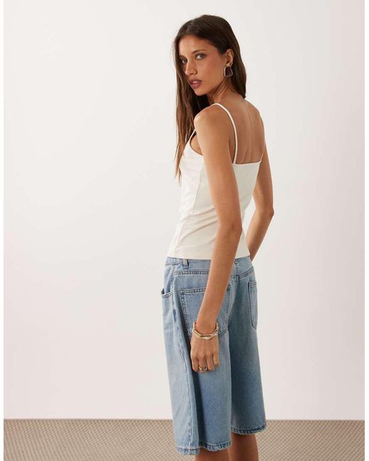 Mango White Polyamide Strappy Cami Top