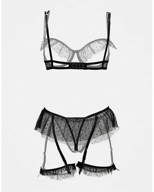 Ann Summers White All Mine Crotchless Lingerie Set