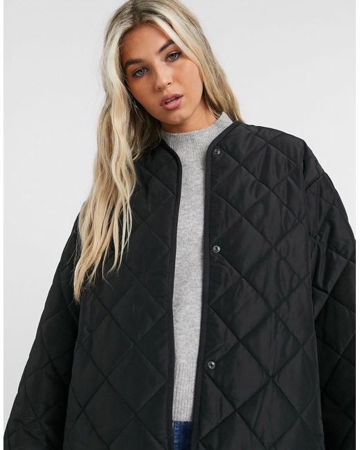 & Other Stories Black Recycled Polyester Quilted Jacket