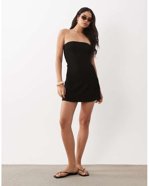 Mango Black Teen Off Shoulder Mini Dress