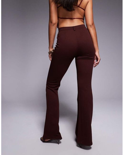 ASOS Smalle Pantalon Van Jersey Keperstof Me Uitlopende Pijpen in het Purple